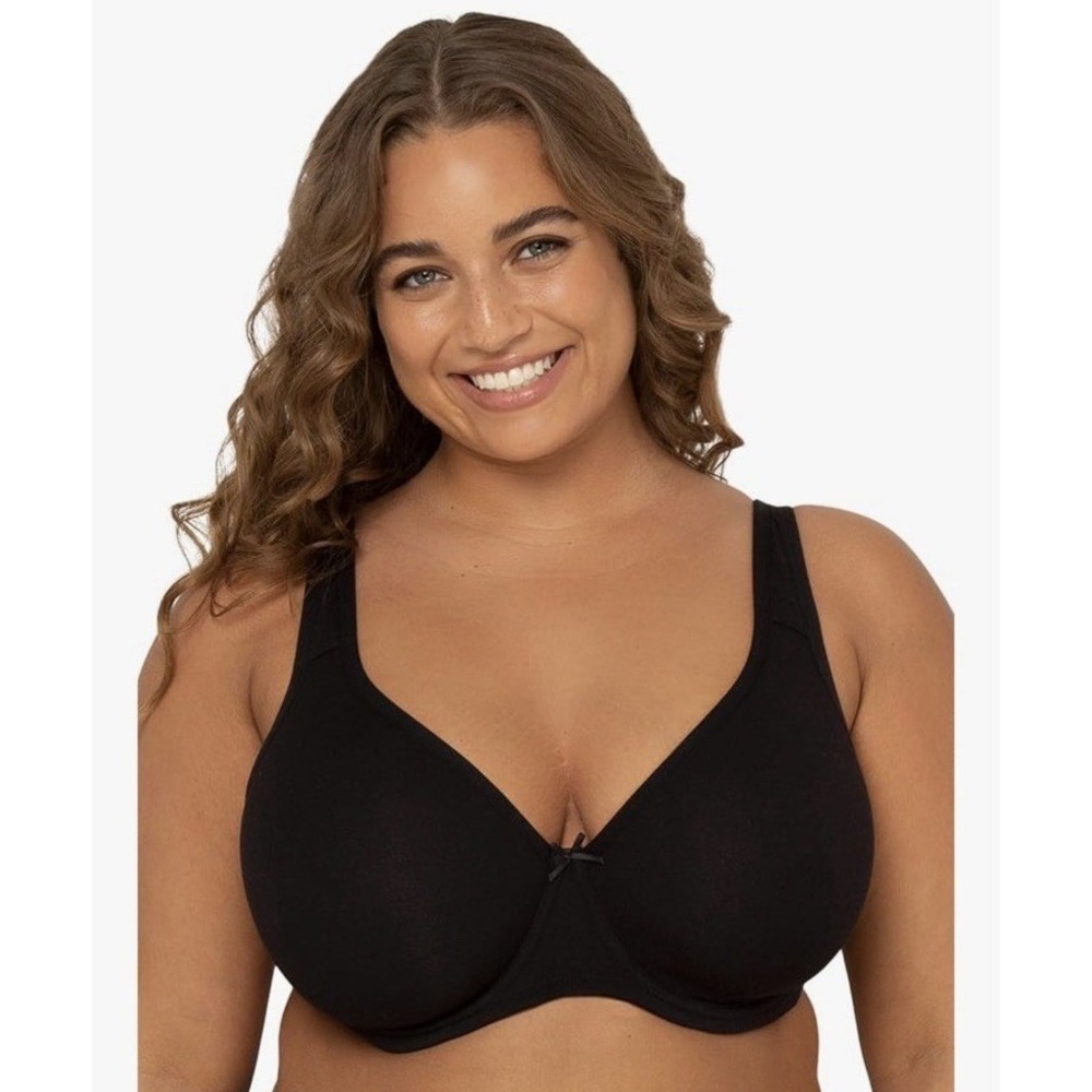 Fruit of the Loom Fit for Me Womens Cotton Unlined Underwire Bra Black Size 40DD